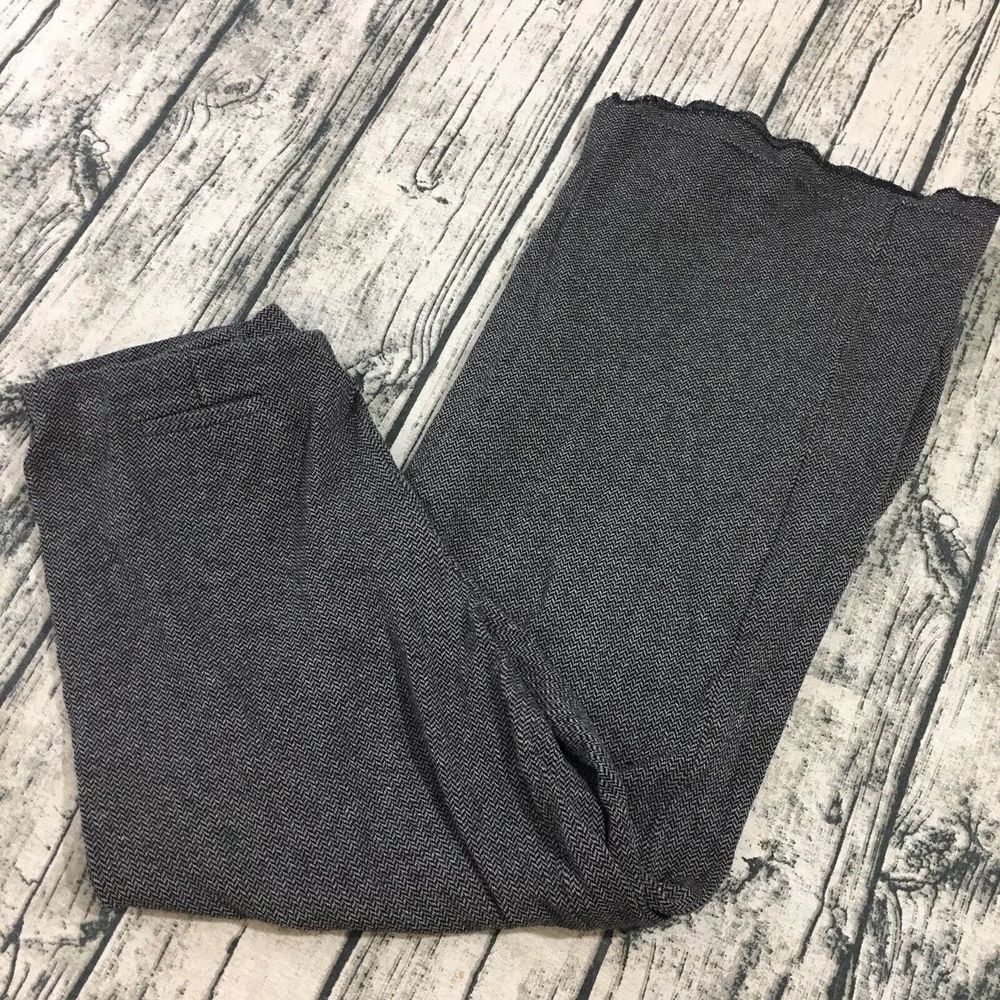 J‎ Jill Ponte Womens Gaucho Pants Sz S Small Capri Gray Chevron Cropped Adjusted - Picture 3 of 8